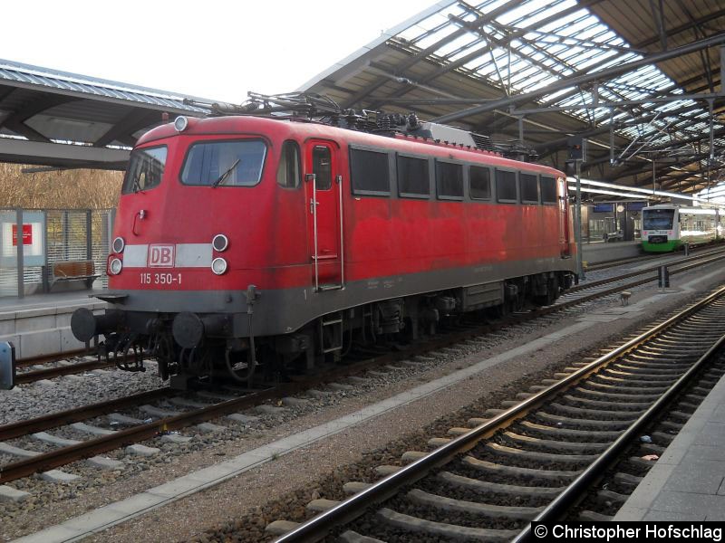 Bild: 115 350 abgestellt in Erfurt Hbf.