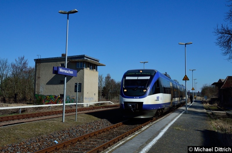 Bild: VT 729 als RB 25 in Werneuchen.