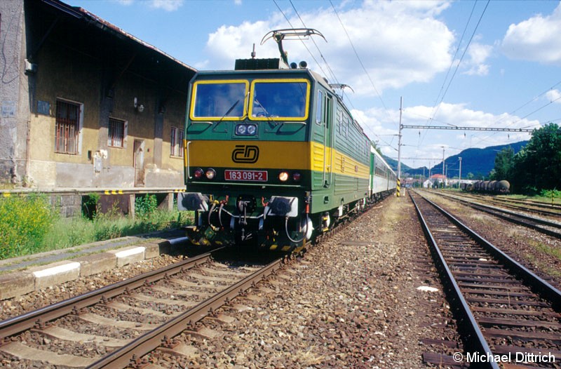 Bild: Hier noch einmal die 163 091 in Decin Vychod.
