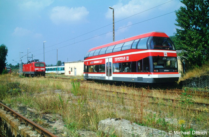 Bild: Als Shuttle zwischen dem Bw Lutherstadt Wittenberg und den Bahnhof verkehrte der 670 006.