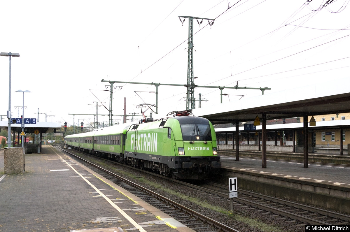 Bild: 182 522 als Flixtrain FLX 1240 in Richtung Berlin.