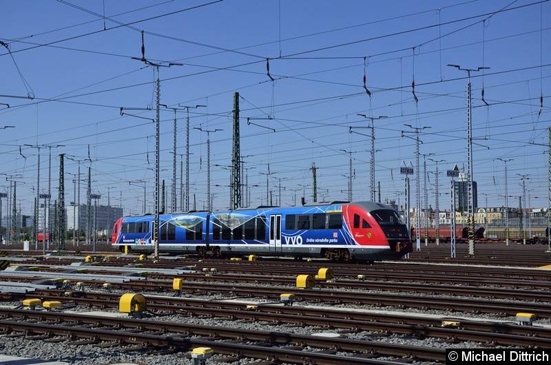 Bild: 642 037 macht aus Anlass der Eröffnung Fahrten im Güterbahnhof Halle (Saale).