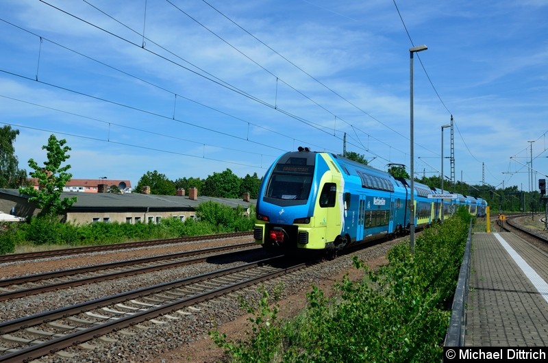 ET 603 der Westfalenbahn auf dem Weg nach Pratau in Muldenstein.