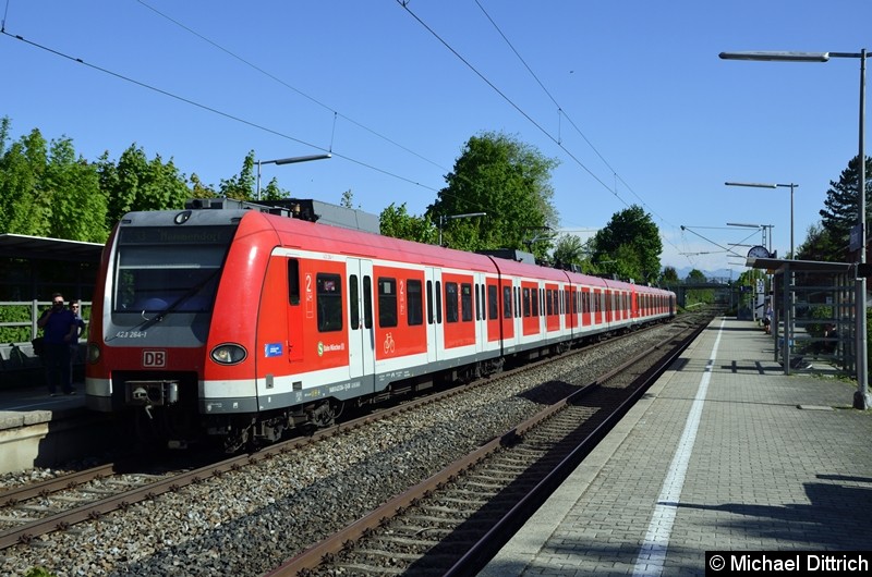 Bild: 423 264 + 423 186 als Linie S3 in Otterfing.