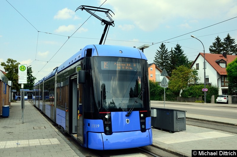 Bild: 2319 als Linie 19 an der Haltestelle St-Veit-Str.