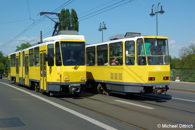 Bild: 6118 als Linie 68 auf der Dammbrücke.