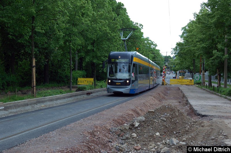 Bild: 1224 als Linie 11E in der Bornaische Str. zwischen den Haltestellen Raschwitzer Str. und S-Bahnhof Connewitz.