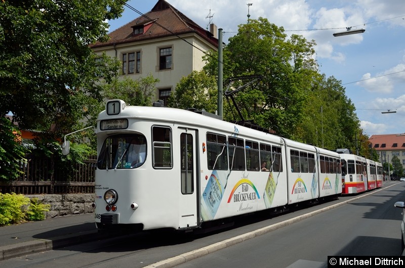 Bild: DUEWAG 246 an der Haltestelle Pestalozzistraße Uni-Klinikum Bereich A.
