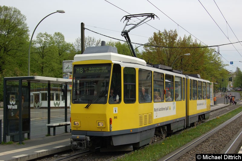 Bild: 6145 als Linie M8 an der Haltestelle Platz der Vereinten Nationen.