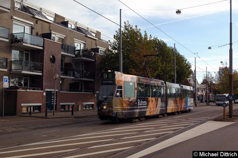 Bild: Noch einmal der Wagen 781 als Linie 9 in der Haltestelle Nicolaas Lublinkstraat.