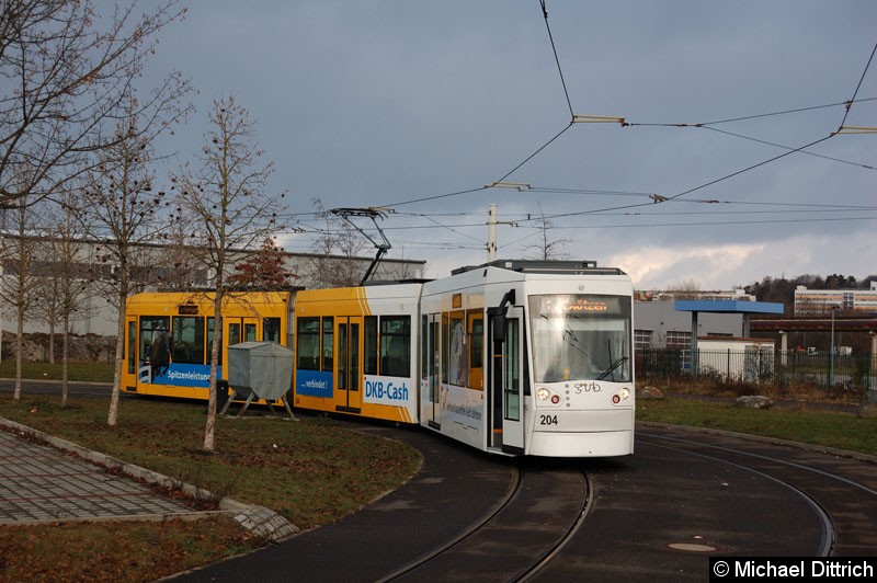 Bild: NGT8G 204 in der Wendeschleife Untermhaus.