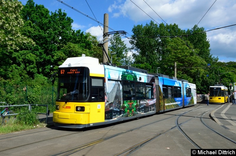 Bild: 1503 als Linie 67 an der Ankunftshaltestelle S Schöneweide/Sterndamm.