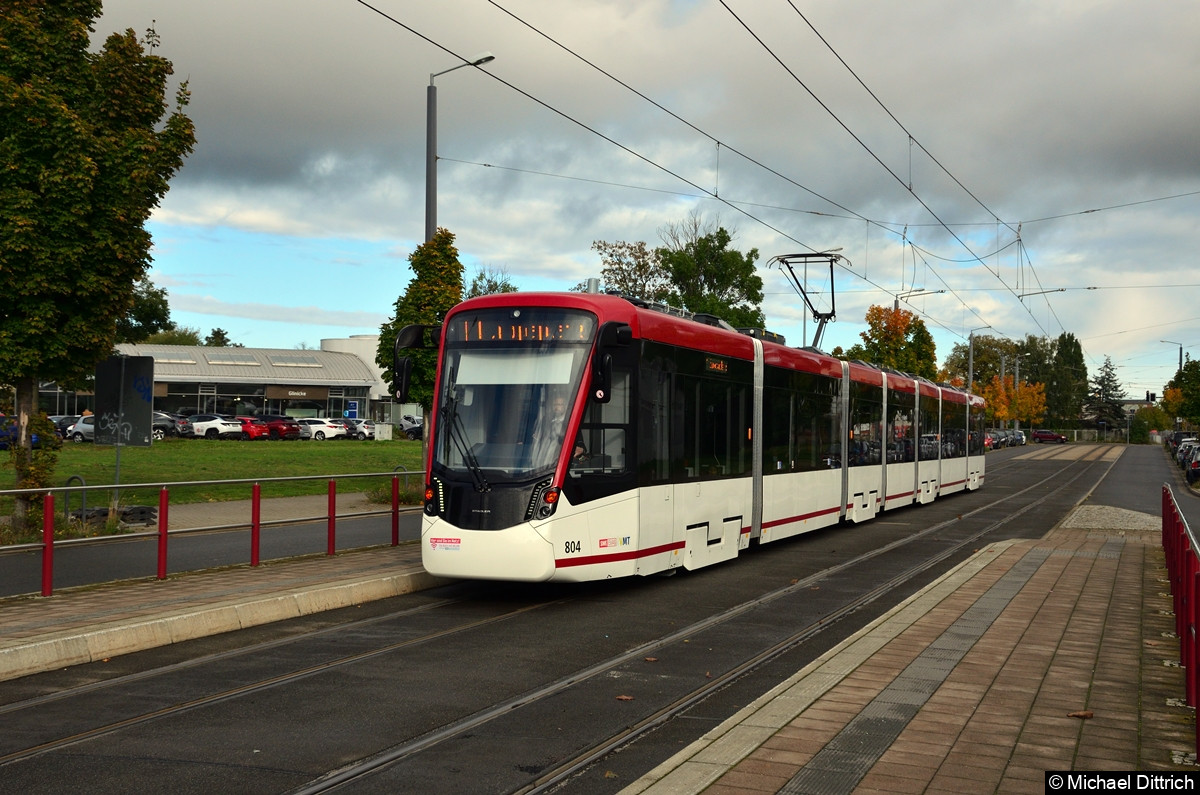 Bild: 804 als Linie 1 an der Mittelhäuser Straße.