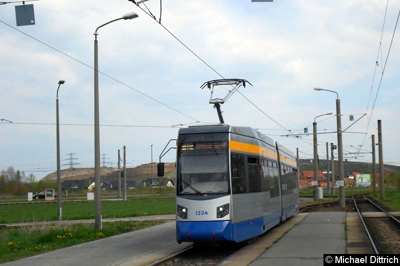Bild: 1334 als Linie 8 in Paunsdorf-Nord.