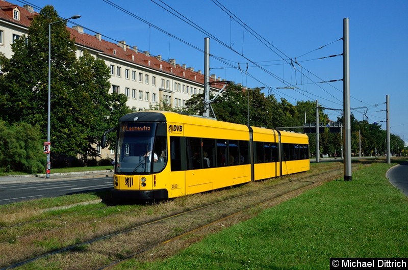 Bild: 2639 als Linie 1 in der Grunaer Straße zwischen den Haltestellen Deutsches Hygiene-Museum und Pirnaischer Platz.