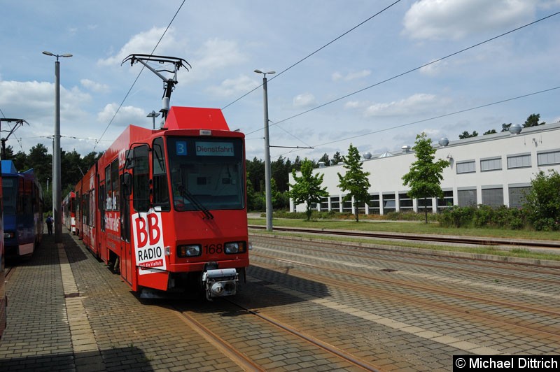 Wagen 168 auf dem Betriebshof.