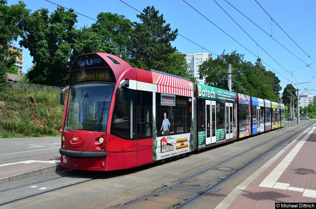 Bild: 288 als Linie 5 an der Haltestelle Am Lindenwäldle.