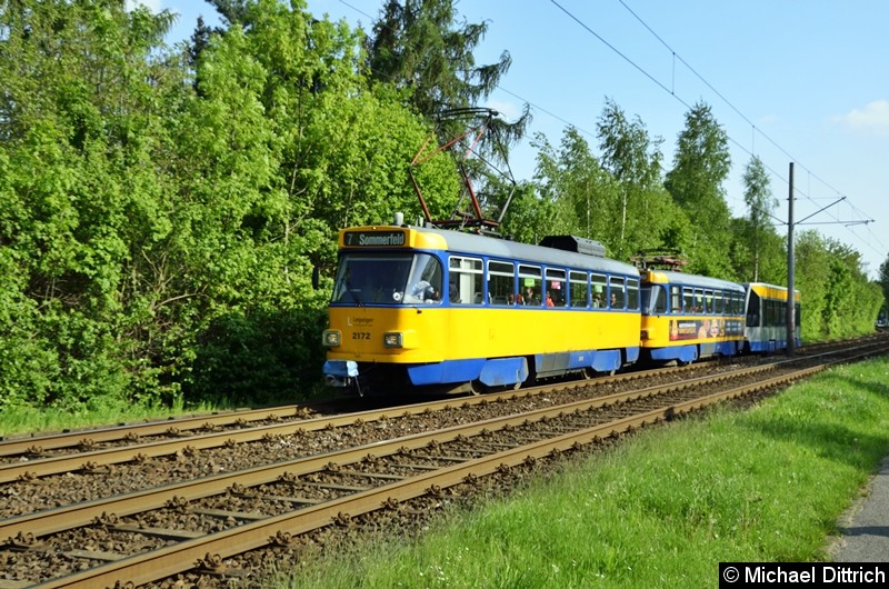 2172 + 2072 + 931 als Linie 7 zwischen den Haltestellen Strabf. Paunsdorf und Am Vorwerk.