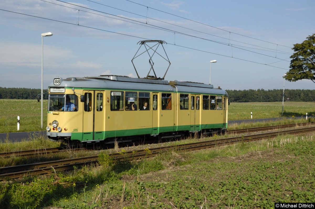 Bild: Wagen 46 zwischen Grätzwalde und Jägerstraße (in Richtung Grätzwalde).