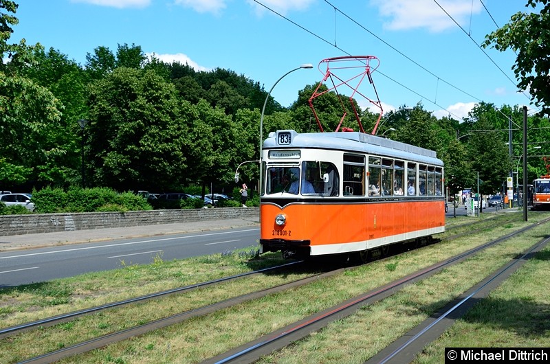 Bild: 218 002 als sechster Wagen im Korso.