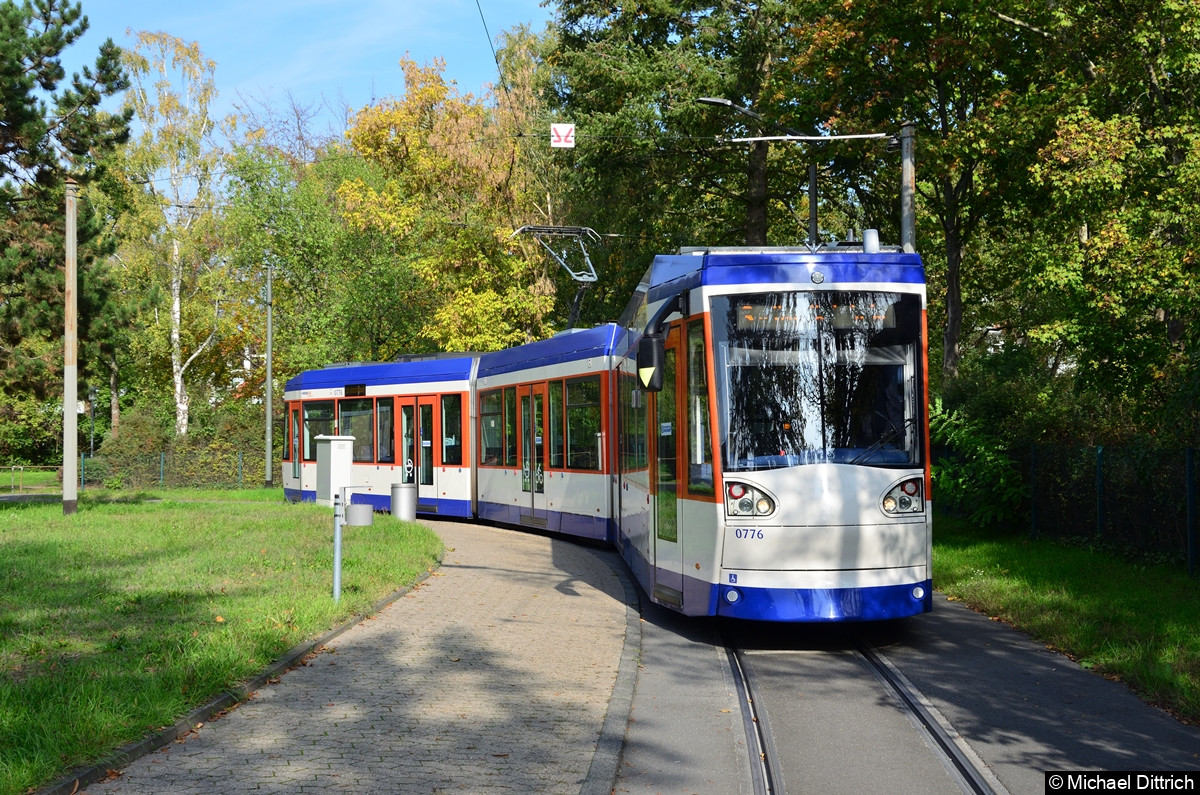 Wagen 0776 als Linie 3 an der Endstelle Lichtenbergschule.