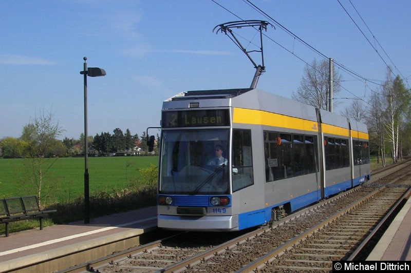 Bild: 1149 als Linie 2 an der Haltestelle Rosegger Straße.