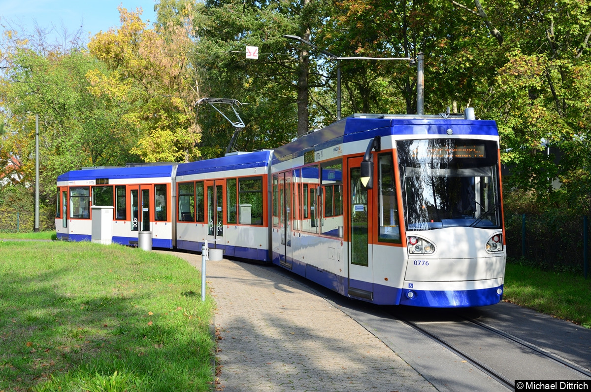 Wagen 0776 als Linie 3 an der Endstelle Lichtenbergschule.