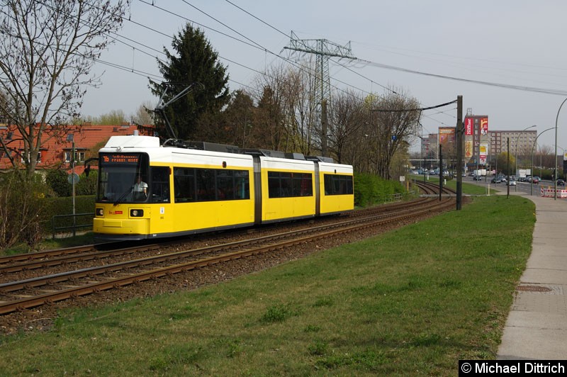 Bild: 1541 als Linie 16 kurz vor der Haltestelle Landsberger Allee/Rhinstr.