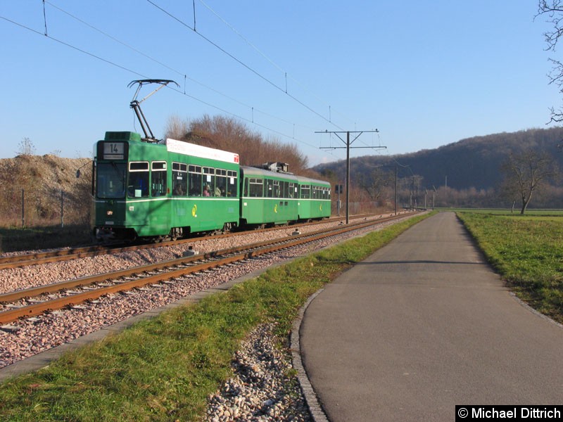 Bild: Eine typische Bespannung auf der Linie 14.
Hier in Lachmatt.