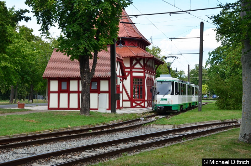 Bild: 1288 und 1289 in der Haltestelle Herrenkrug zur Abfahrt bereit.