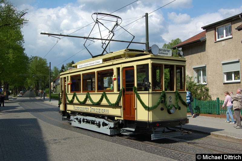 Bild: Triebwagen 2 beim Umsetzen an der Endstelle Woltersdorf.