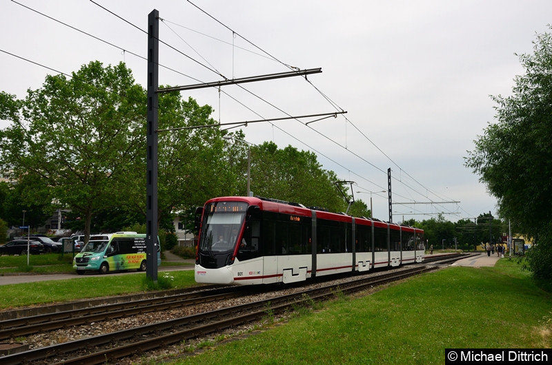 Bild: Bei der Abfahrt an der Haltestelle Färberwaidweg.