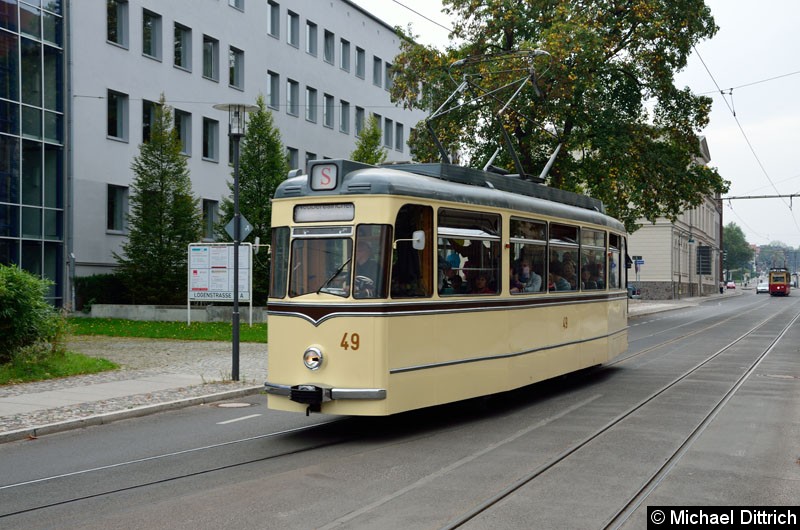 Bild: Wagen 38 in der Logenstr. auf dem Weg zur Bachgasse.