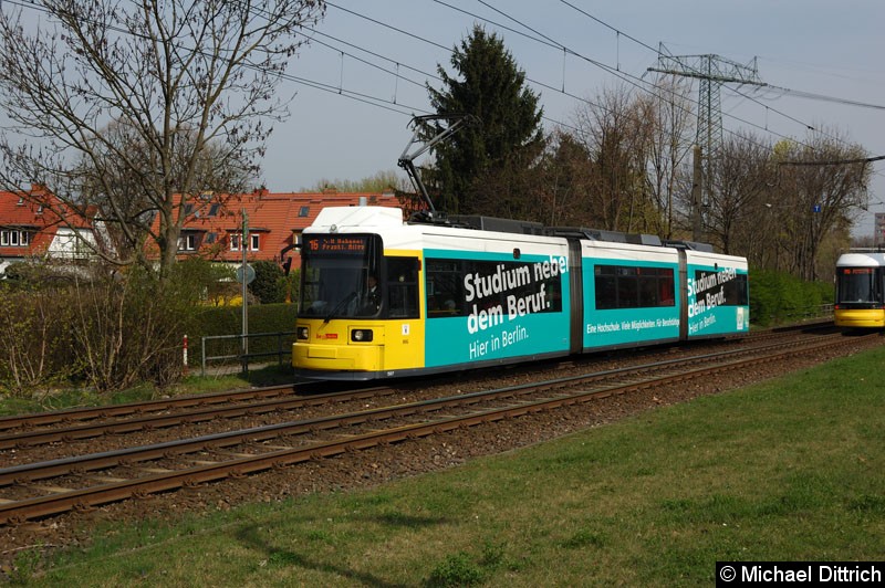 Bild: 1507 als Linie 16 kurz vor der Haltestelle Landsberger Allee/Rhinstr.