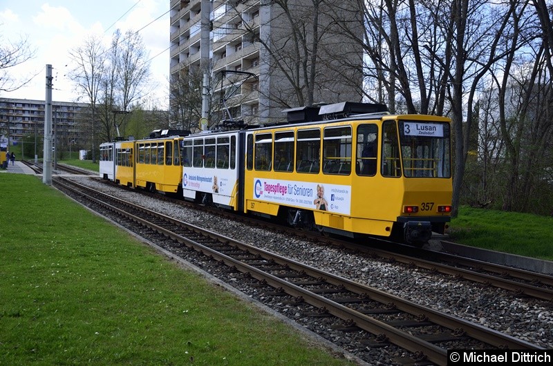 350 + 357 an der Endstelle Lusan, Zeulsdorf.