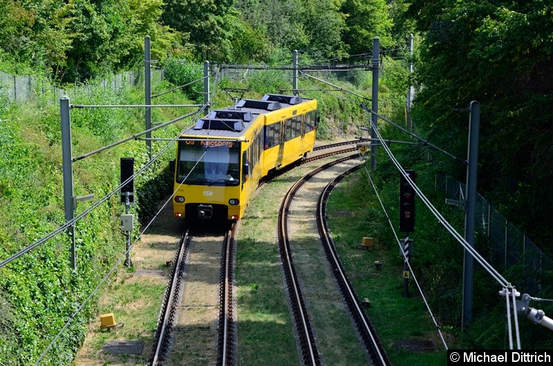 Bild: 4193 als Linie U5 zwischen den Haltestellen Killesberg und Eckartshaldenweg.