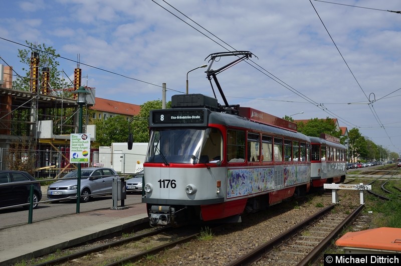 Bild: Sonderfahrt mit 1176 + 204: Ankunft Elsa-Brandström-Straße.