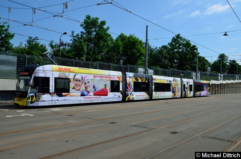 Bild: 1203 als Linie 11E auf dem Betriebshof Dölitz.