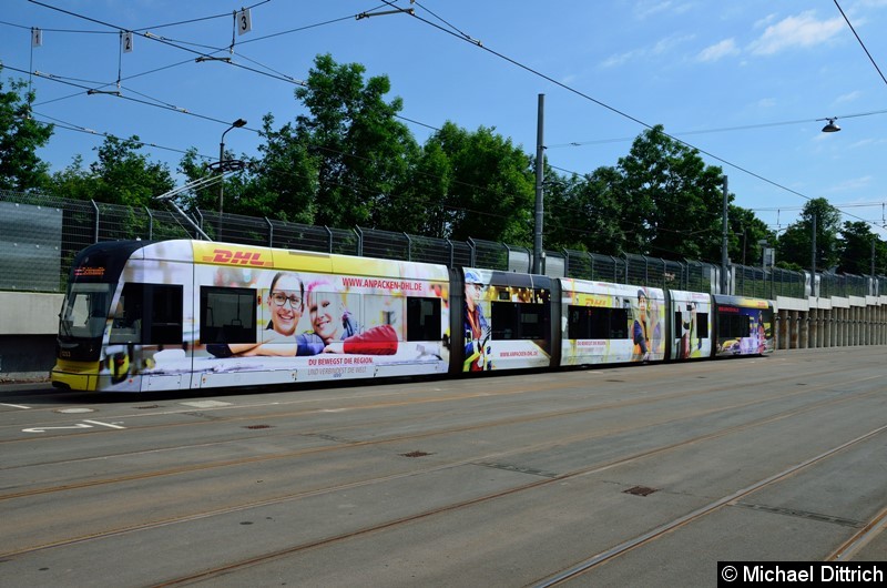 1203 als Linie 11E auf dem Betriebshof Dölitz.