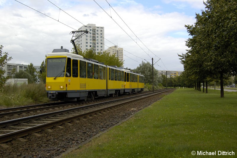 Bild: 6085 als Linie M6 vor der Haltestelle Marzahner Prommenade.