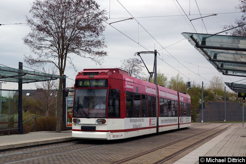 Bild: MGT6D/E 612 als Linie 2 an der Messe.