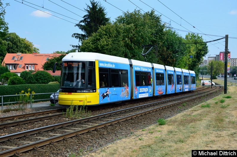 Bild: 8005 als Linie M6 kurz vor der Haltestelle Landsberger Allee/Rhinstr.