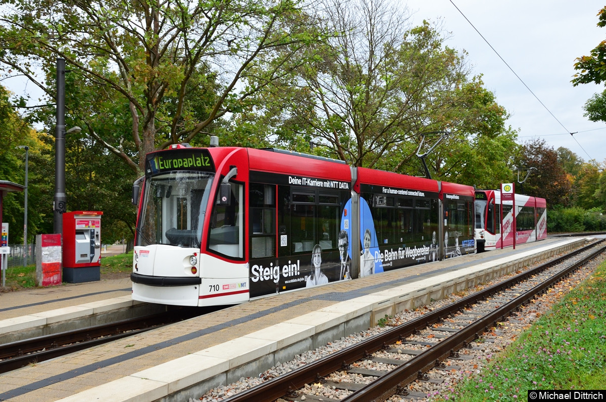 Bild: 710 + 712  als Linie 1 an der Thüringenhalle.