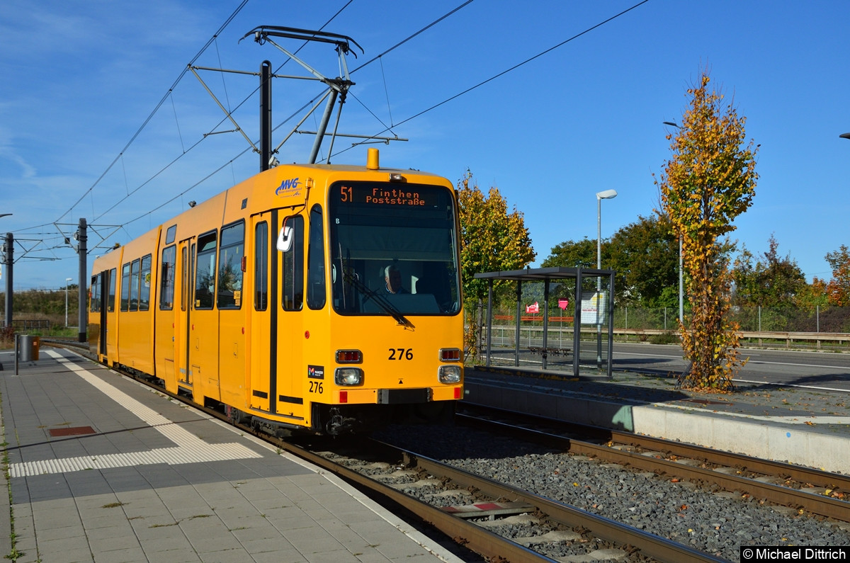 Wagen 276 als Linie 51 in der Haltestelle Kisselberg.